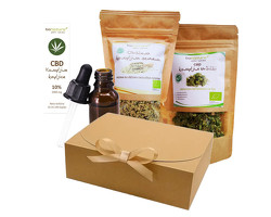 SPROSTITEV S KONOPLJO <br>DARILNI PAKET<br /><span>(CBD KAPLJICE, SEMENA, ČAJ)</span>